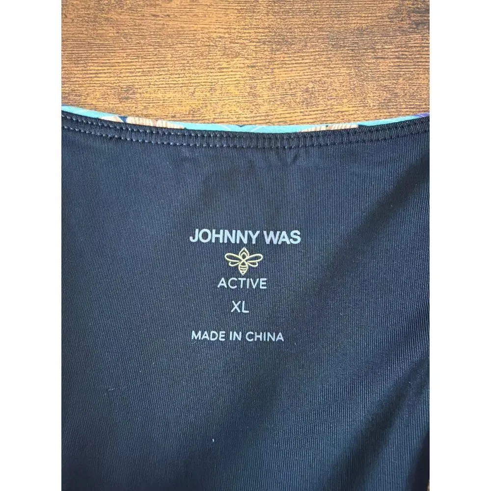 Johnny Was Active Seabrock Bee Active Racer Back Sports Bra XL EUC